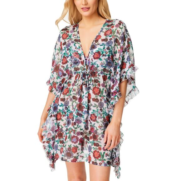 Jessica Simpson Forget Me Not Frill Side Chiffon Cover Up Women's Swimsuit 14343 - Picture 1 of 1